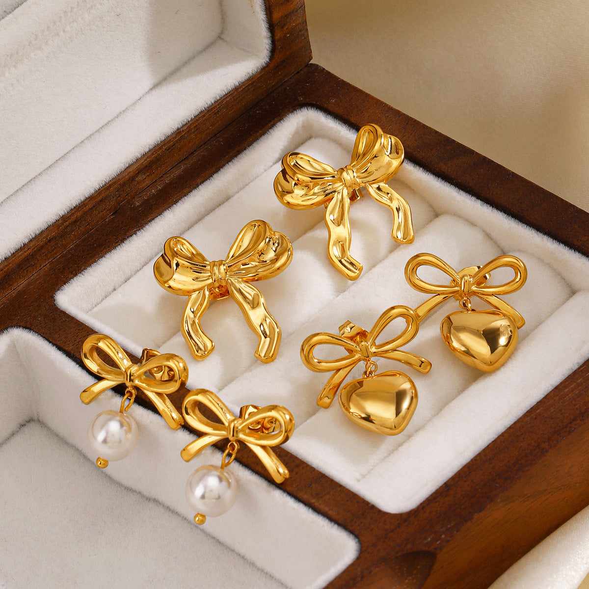 Stainless Steel Bow Style Handmade Fine Earrings