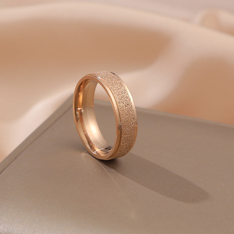 Sand Female Good-looking Frosted Simple Fashion Rings