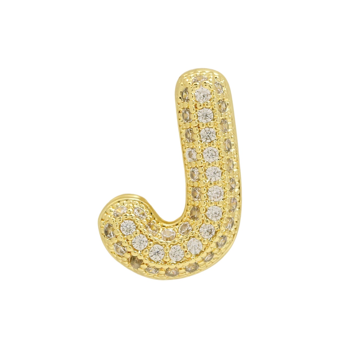 Golden Chubby Balloon Bubble Zircon Letter Bracelets