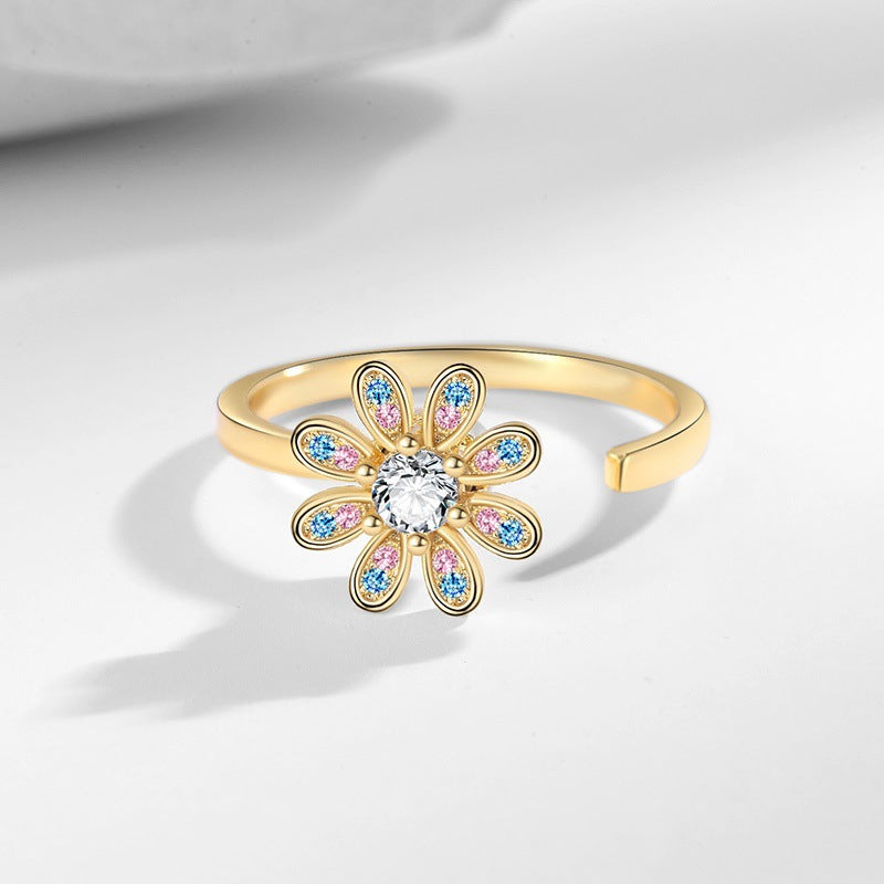 Flower Wind Opening Adjustable Advanced Sense Rings