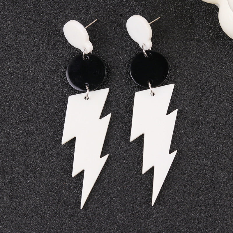 Women's Lightning Ear Fluorescent Color Design Contrast Personality Earrings