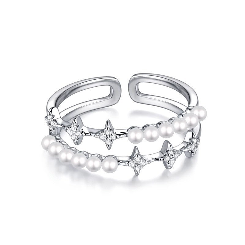 Circles Star Pearl Female Summer Fashion Rings