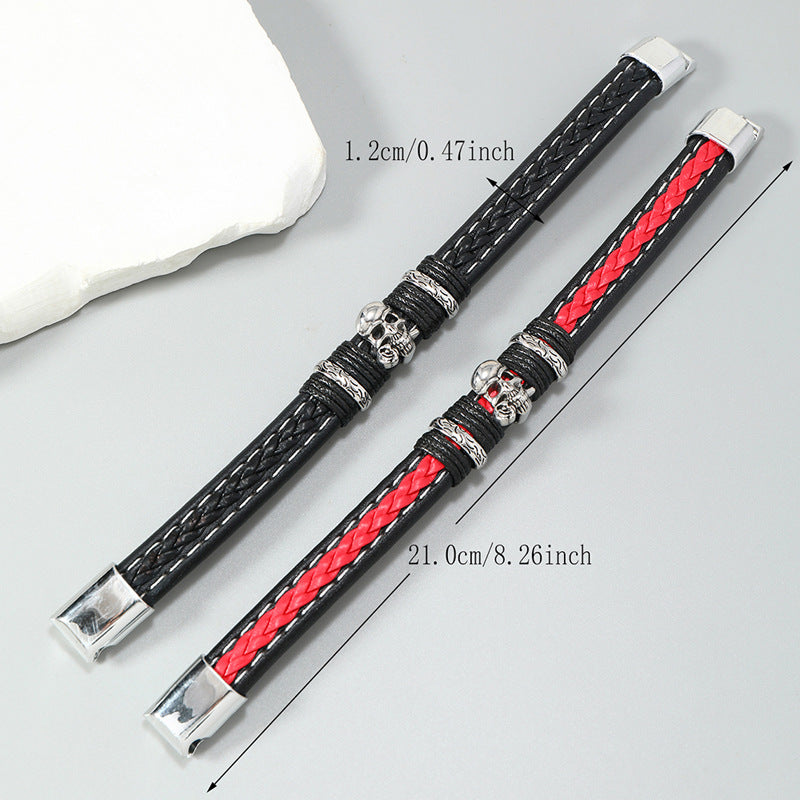 Men's Simple Accessories Hand-woven Leather Personality Magnetic Bracelets