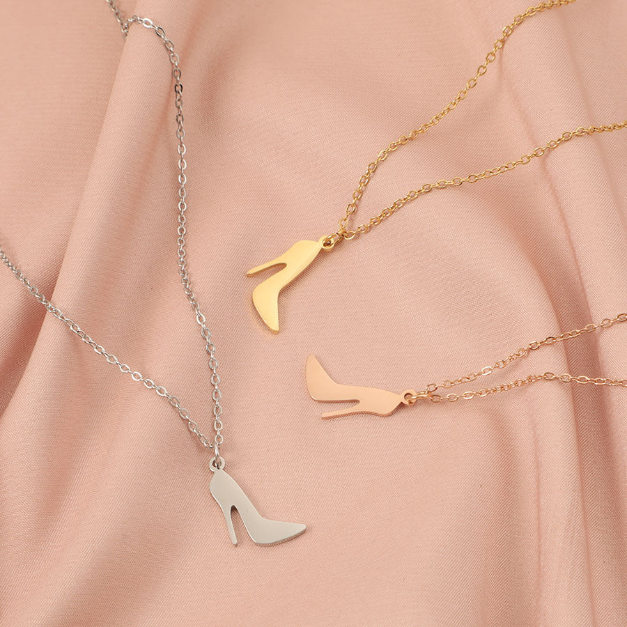 Creative High Heels Finishing Polish Stainless Steel Small Necklaces