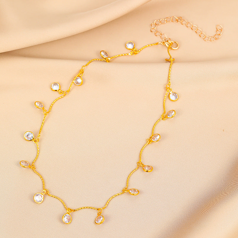 Crystal Butterfly Female Little Daisy Clavicle Necklaces