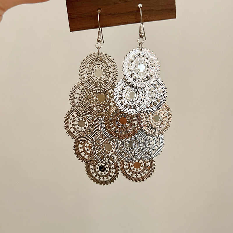 Women's Luxurious Style Long Fringed Pearl Niche Design Earrings