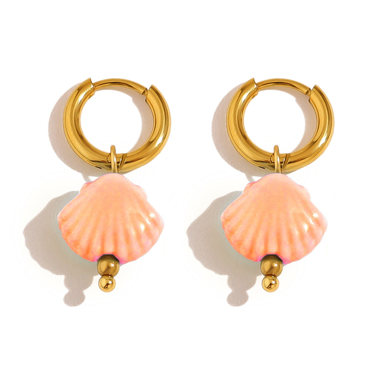 Marine Element Titanium Steel Female Gold Earrings