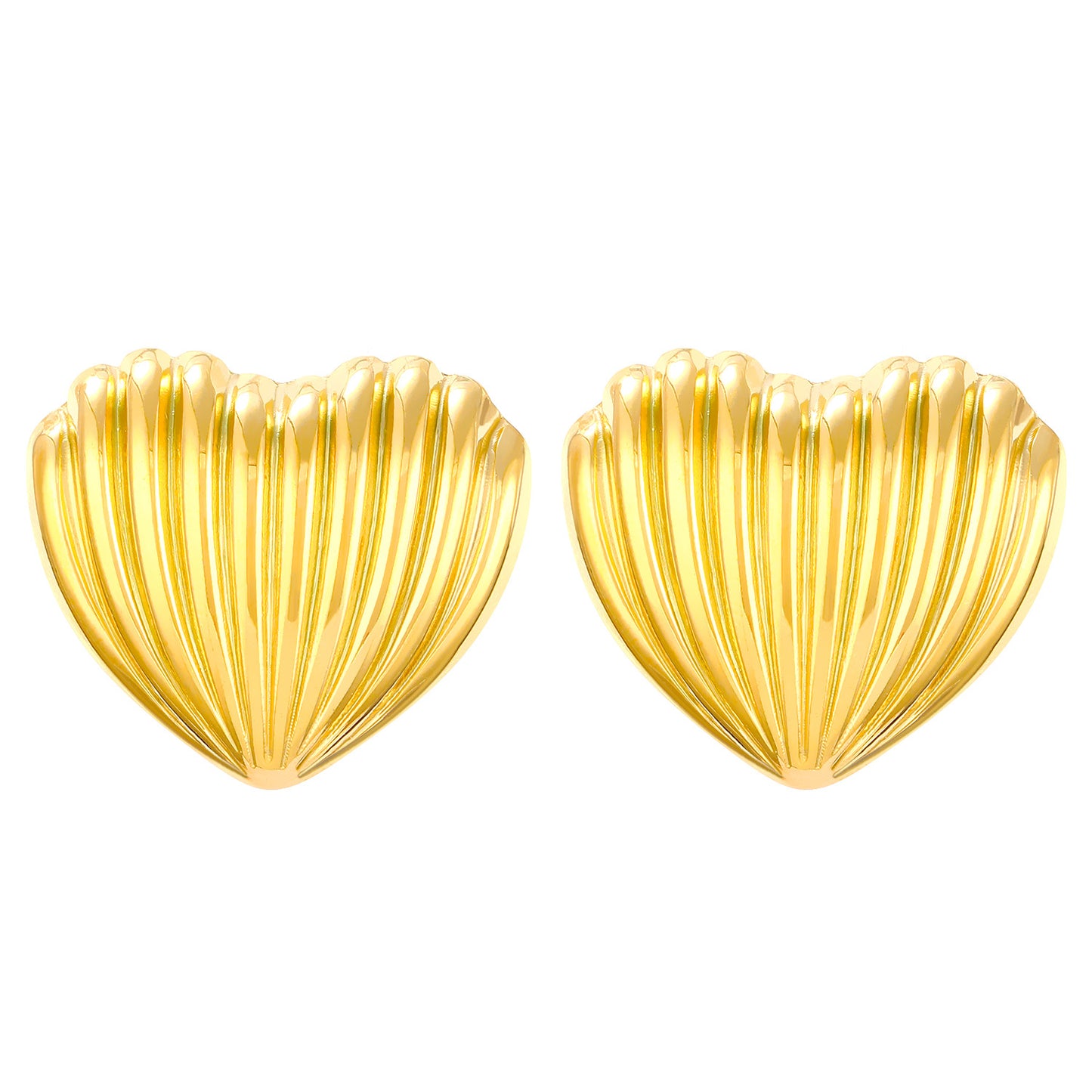 Oval Stainless Steel Personality Geometric Trend Peach Heart Earrings