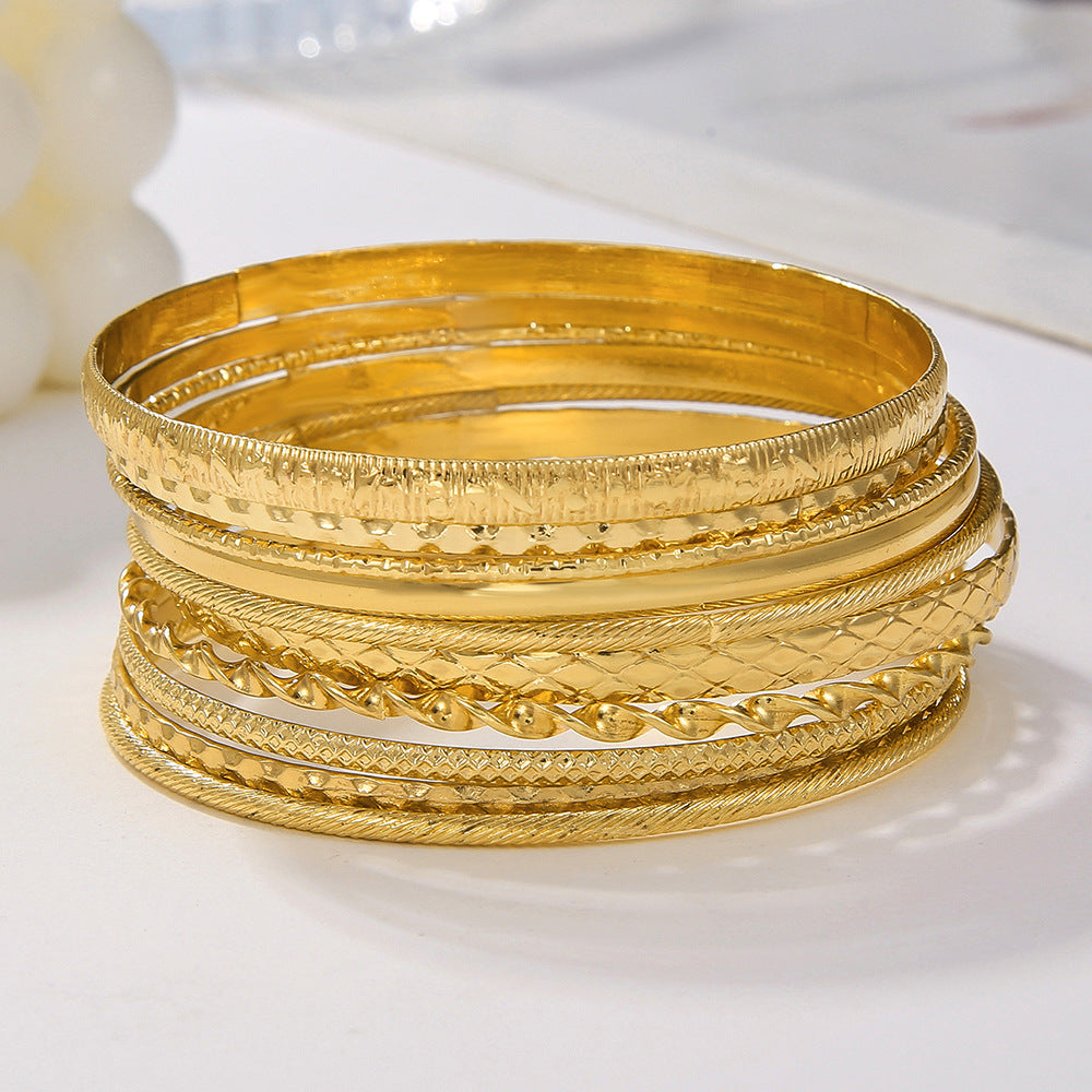 Women's Style Copper Bead Gold-plated Metal Mix Match Bracelets