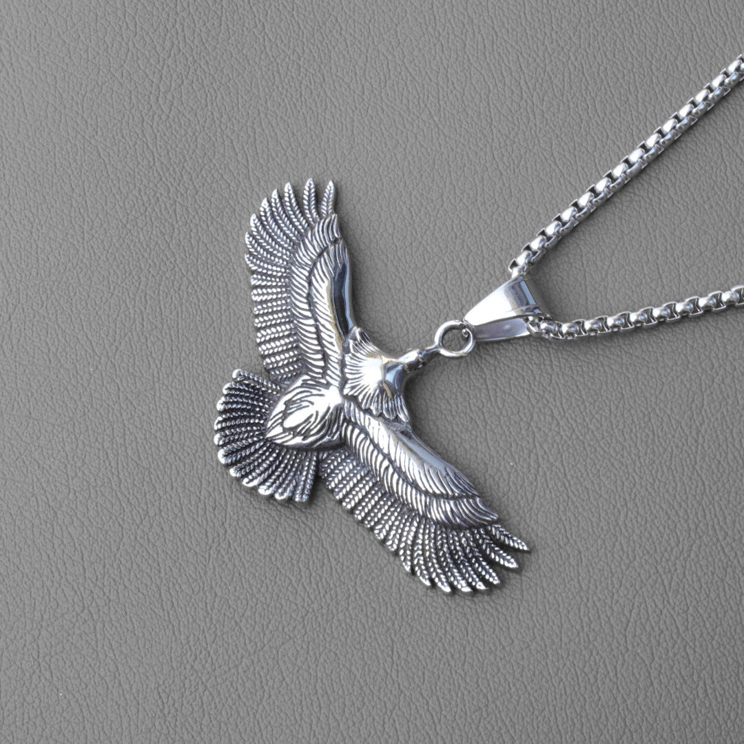 Punk Ornament Titanium Steel Polished Black Necklaces