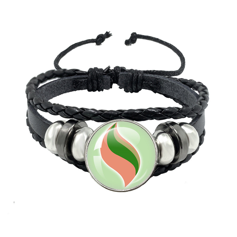 Women's & Men's Leather Time Stone Woven Hand Jewelry Bracelets
