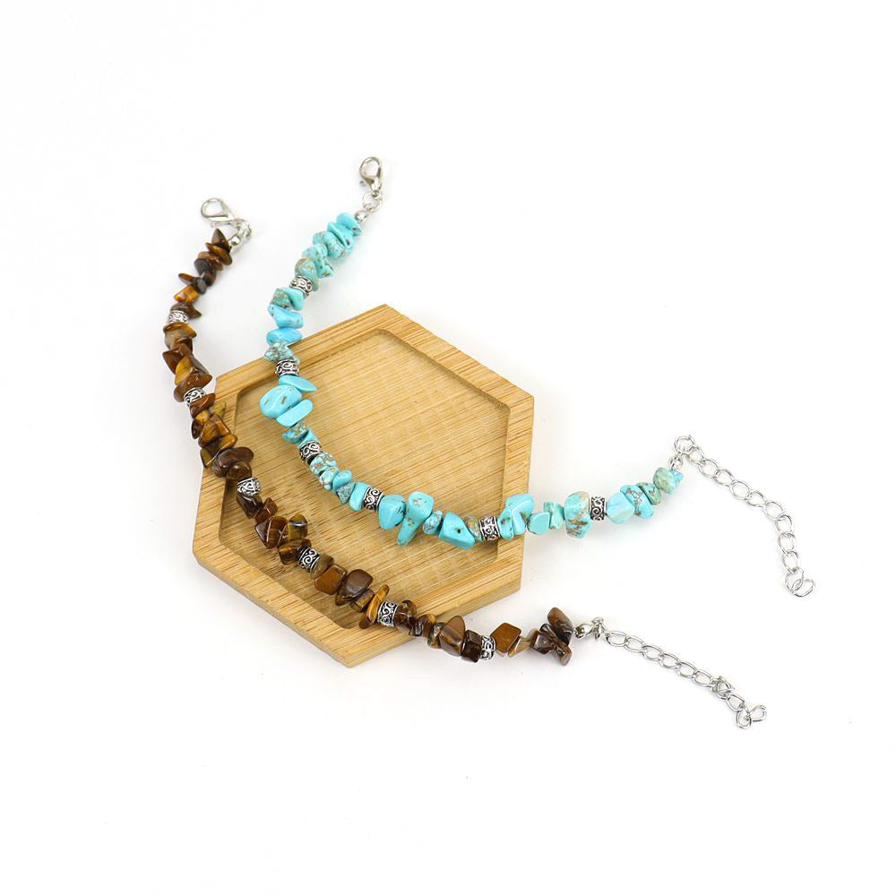 Handmade Beaded Natural Stone Crystal Gravel Bracelets