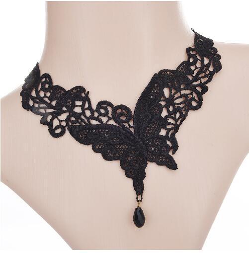 Women's Lace Sexy Clavicle Chain Black Exaggerated Neck Band Formal Collar