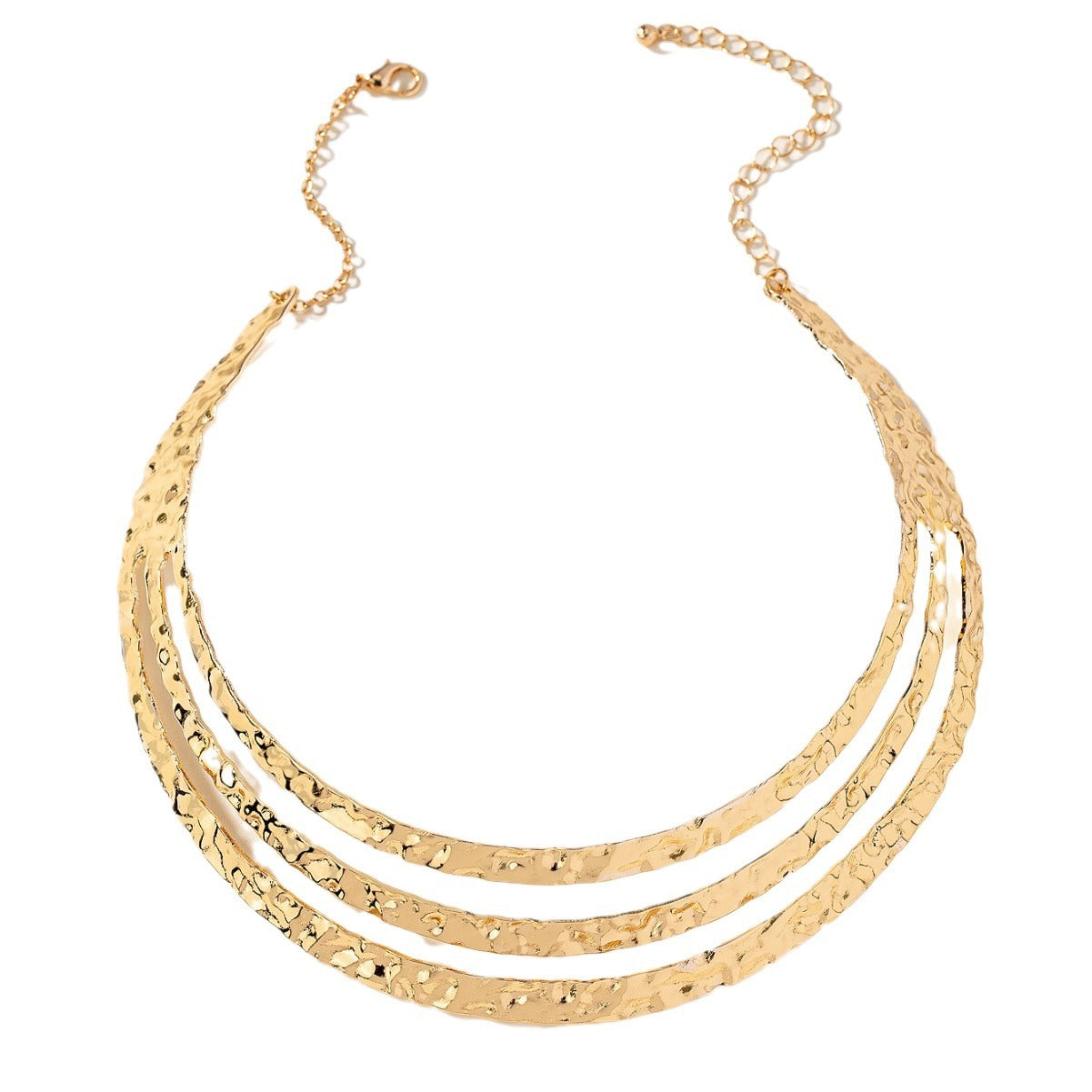 Women's Personalized Trendy Exaggerated Punk Alloy Inlaid Rhinestone Three-ring Retro Clavicle Collar
