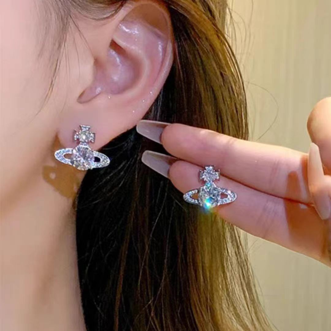 Dopamine Flower Suitable Small Female Purple Pink Earrings