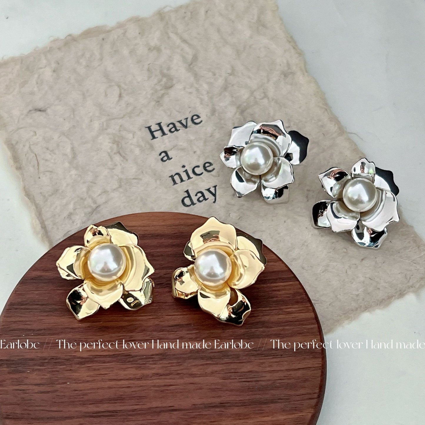 Layering Pearl Flower Personalized Minority Design Temperament Earrings