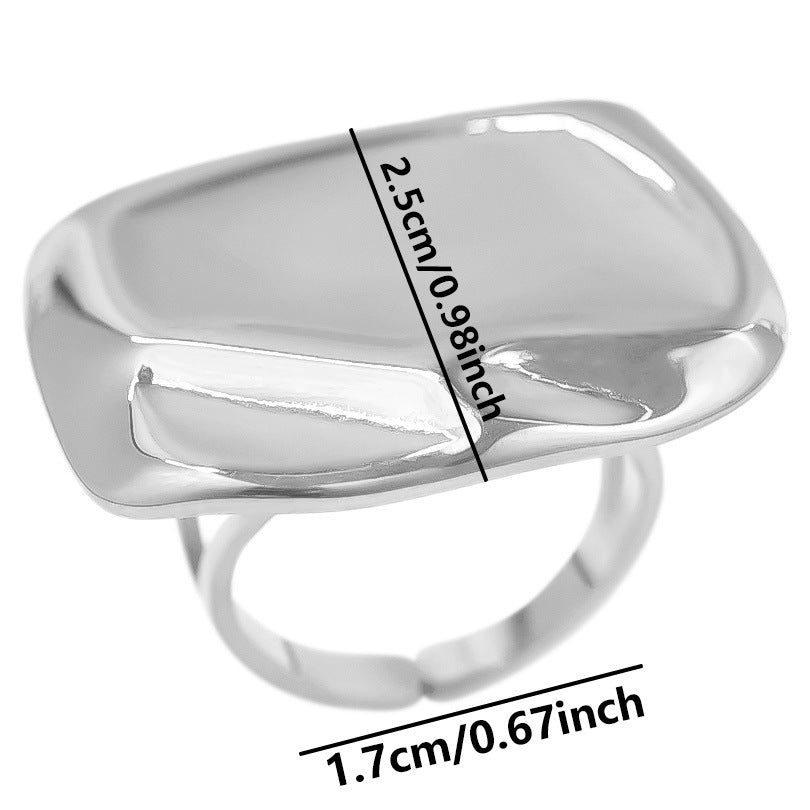 Women's Stainless Steel Fashion Minimalist Square Personalized Cold Rings