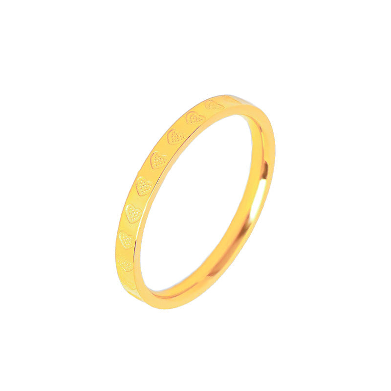 Glossy Single Titanium Female Pigment Couple Rings