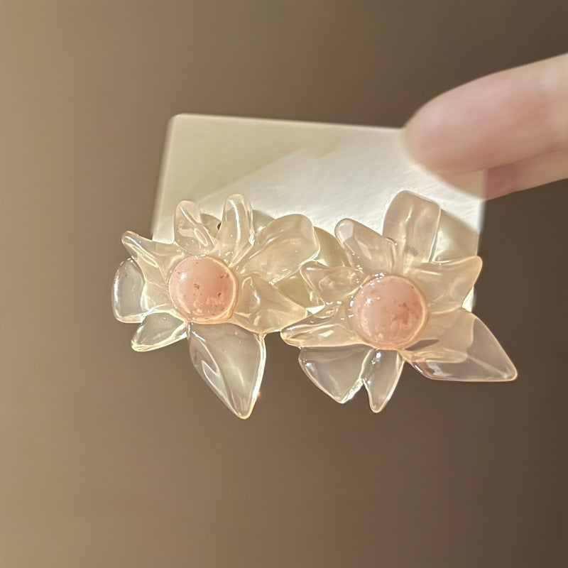 Needle Transparent Resin Geometric Simple High Earrings