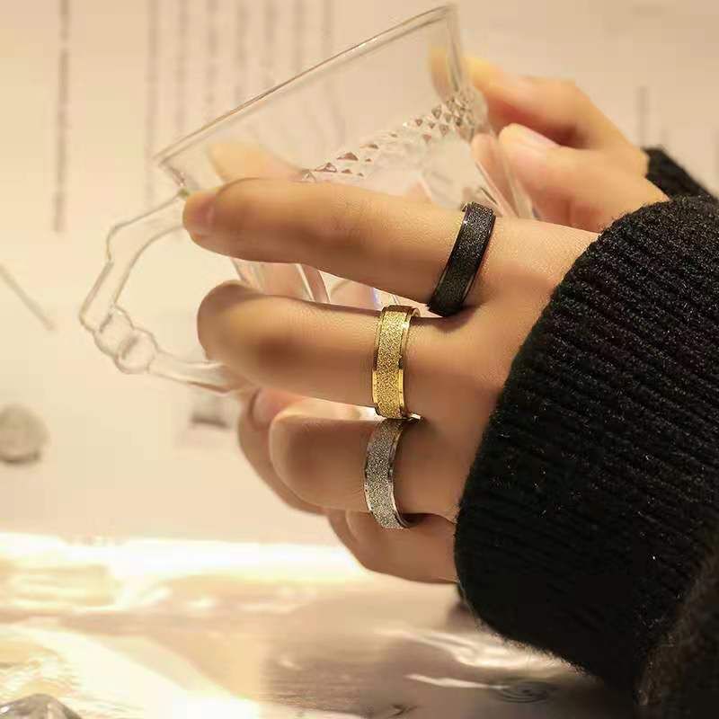 Sand Female Good-looking Frosted Simple Fashion Rings
