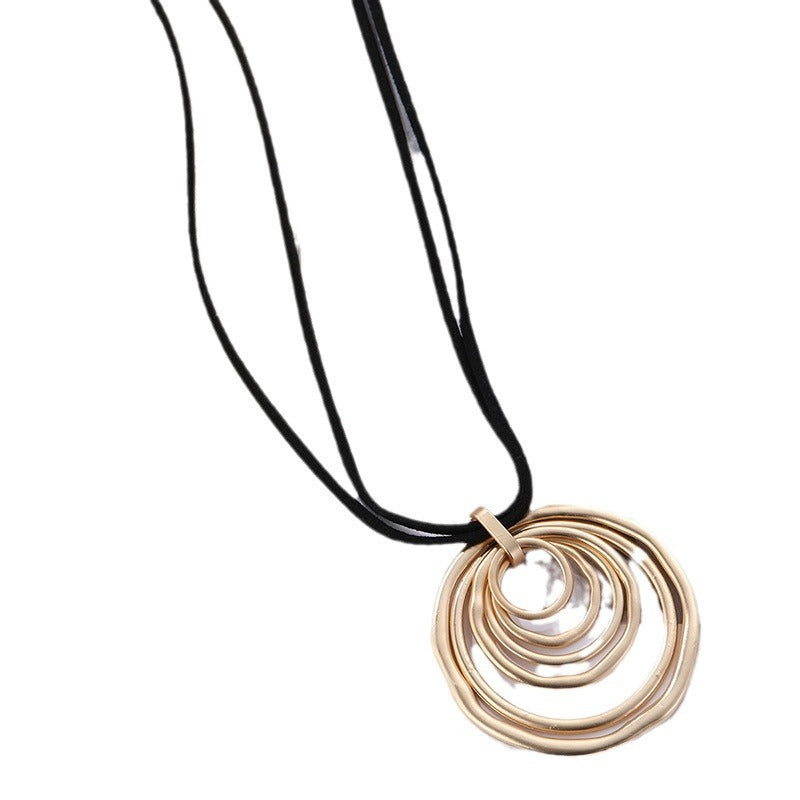 Irregular Five Petal Flower Hollow Shaped Love Alloy Necklace