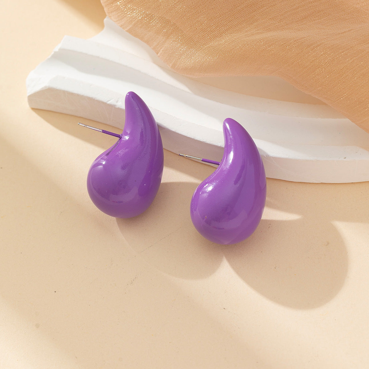 Women's Candy Color Drop-shaped Simple Graceful Tear Earrings