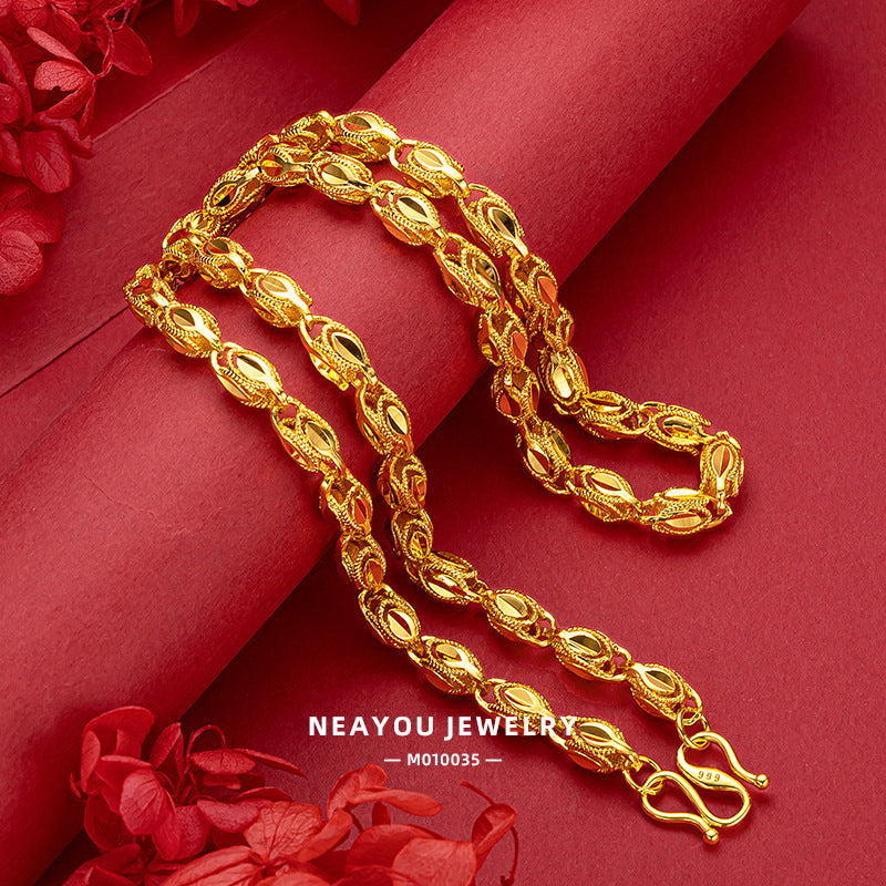 Women's & Men's Alluvial Gold Personality Retro Eye Color Necklaces