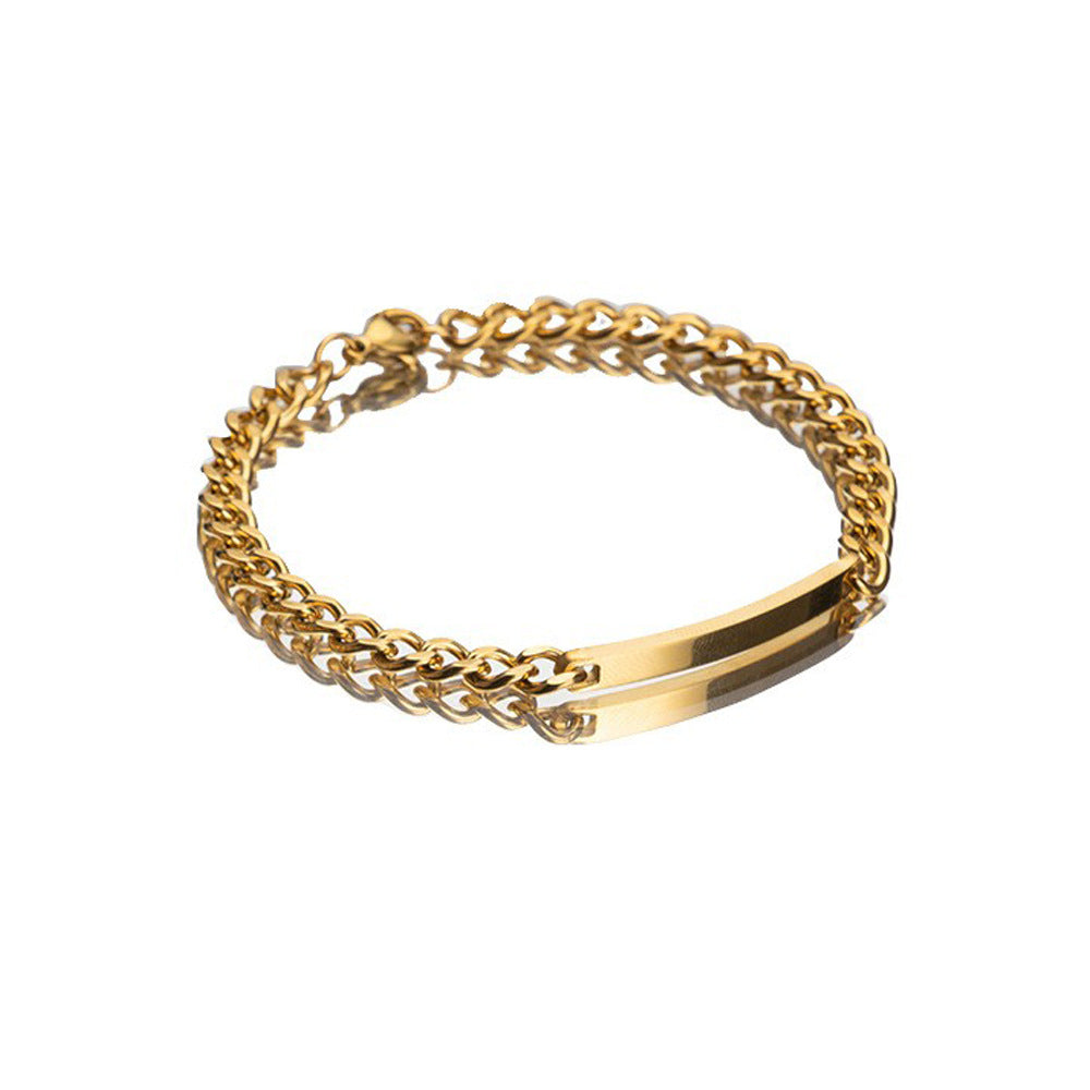 2 Can Carve Writing Titanium Steel Bracelets