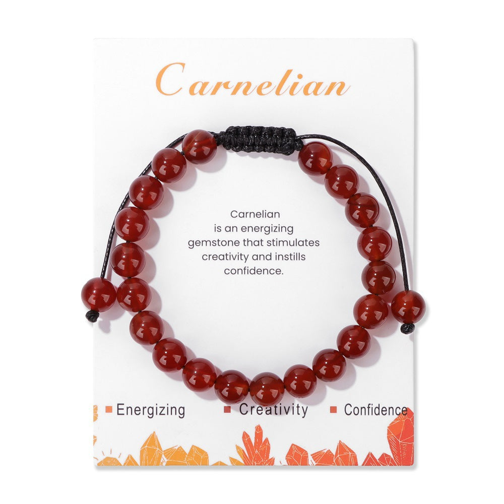 Men's Jam Amethyst Agate Woven Retro Simple Bracelets