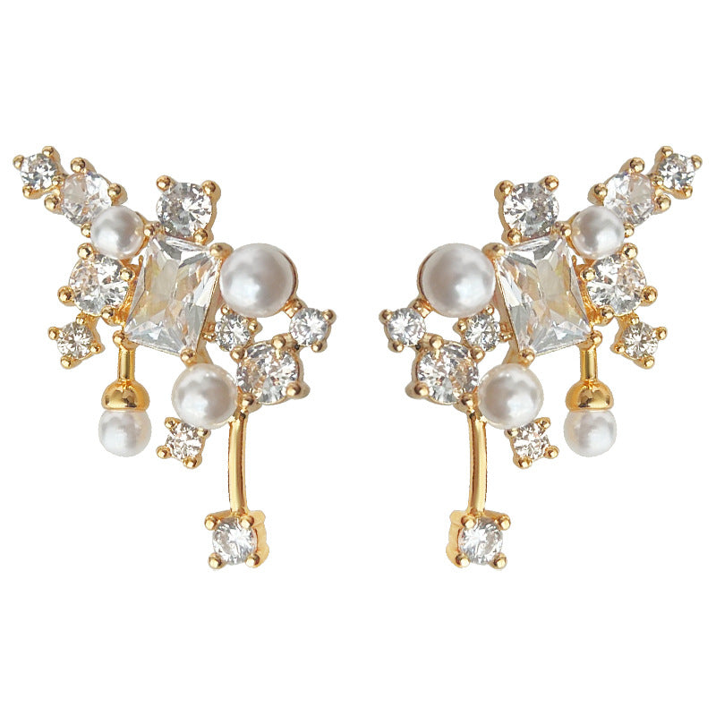 Starry Micro Inlaid Zircon Pearl Plated Rings