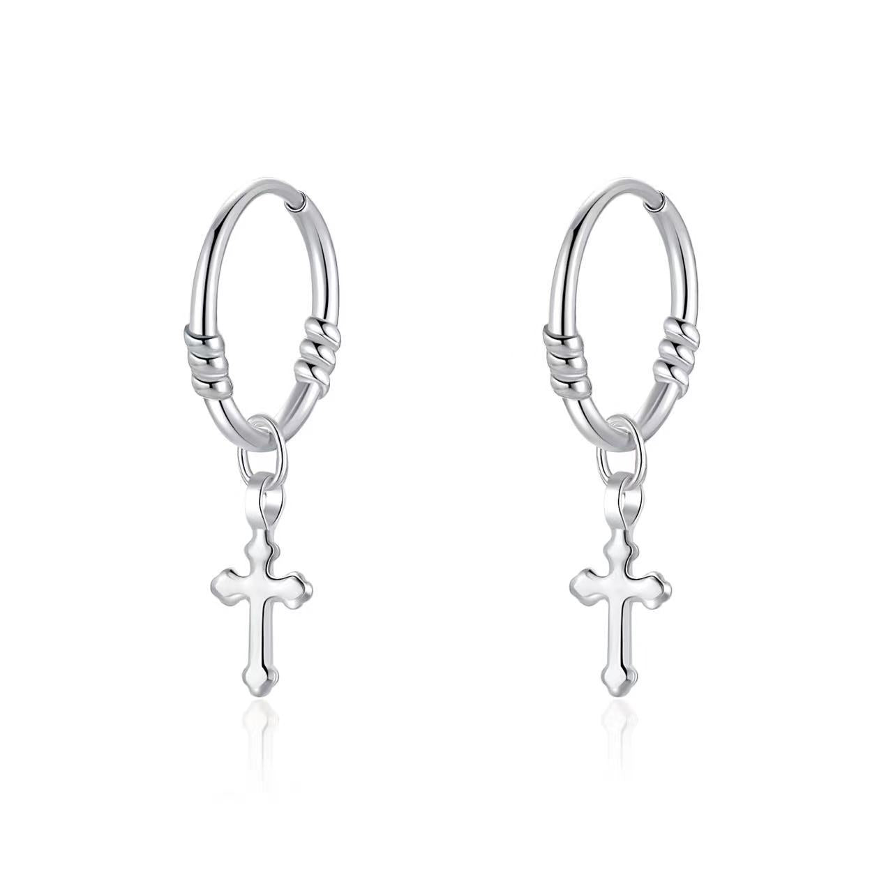 Sier Zircon Temperamental Minority Simple Pure Light Earrings