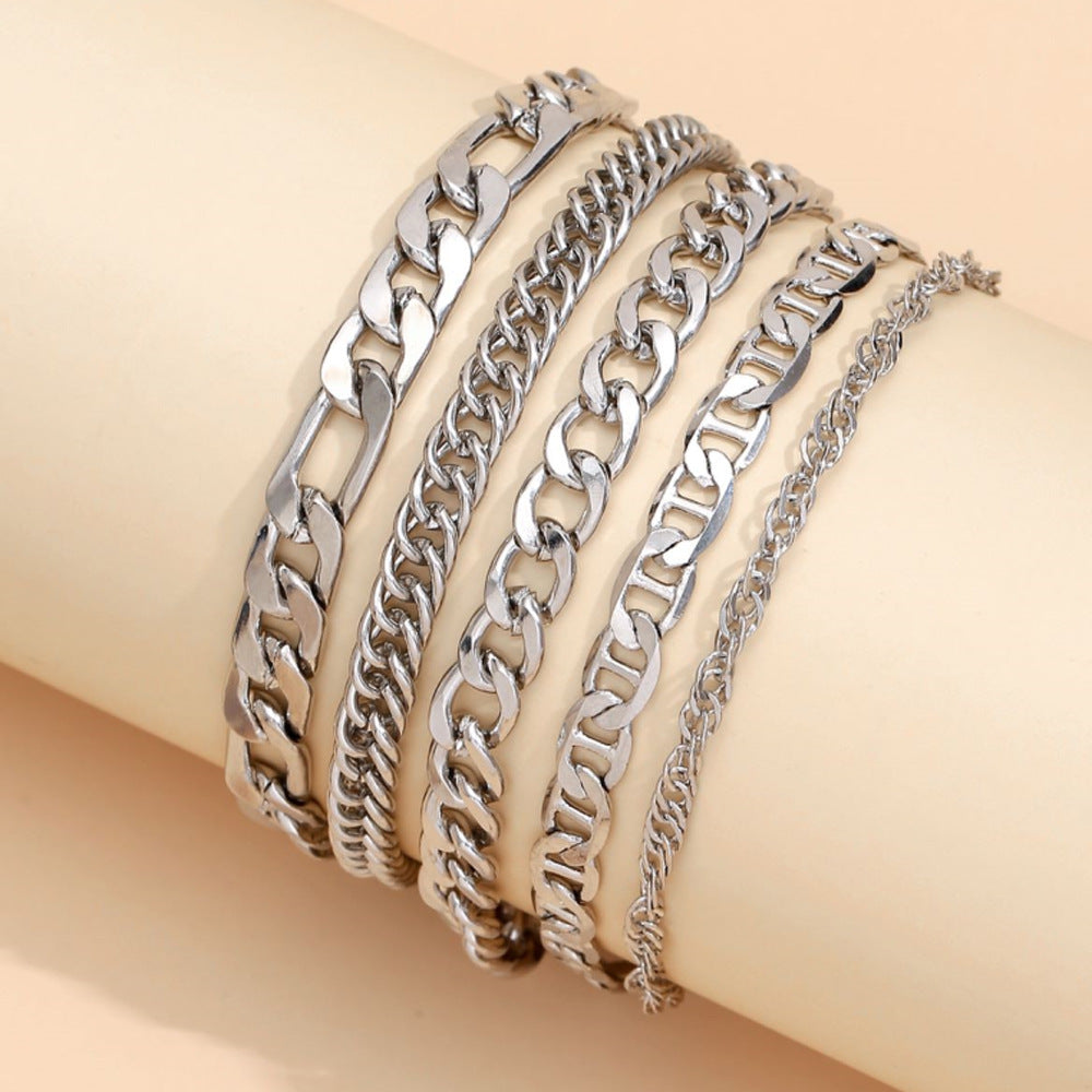 Hip Hop Style Glossy Knotted Metal Bracelets