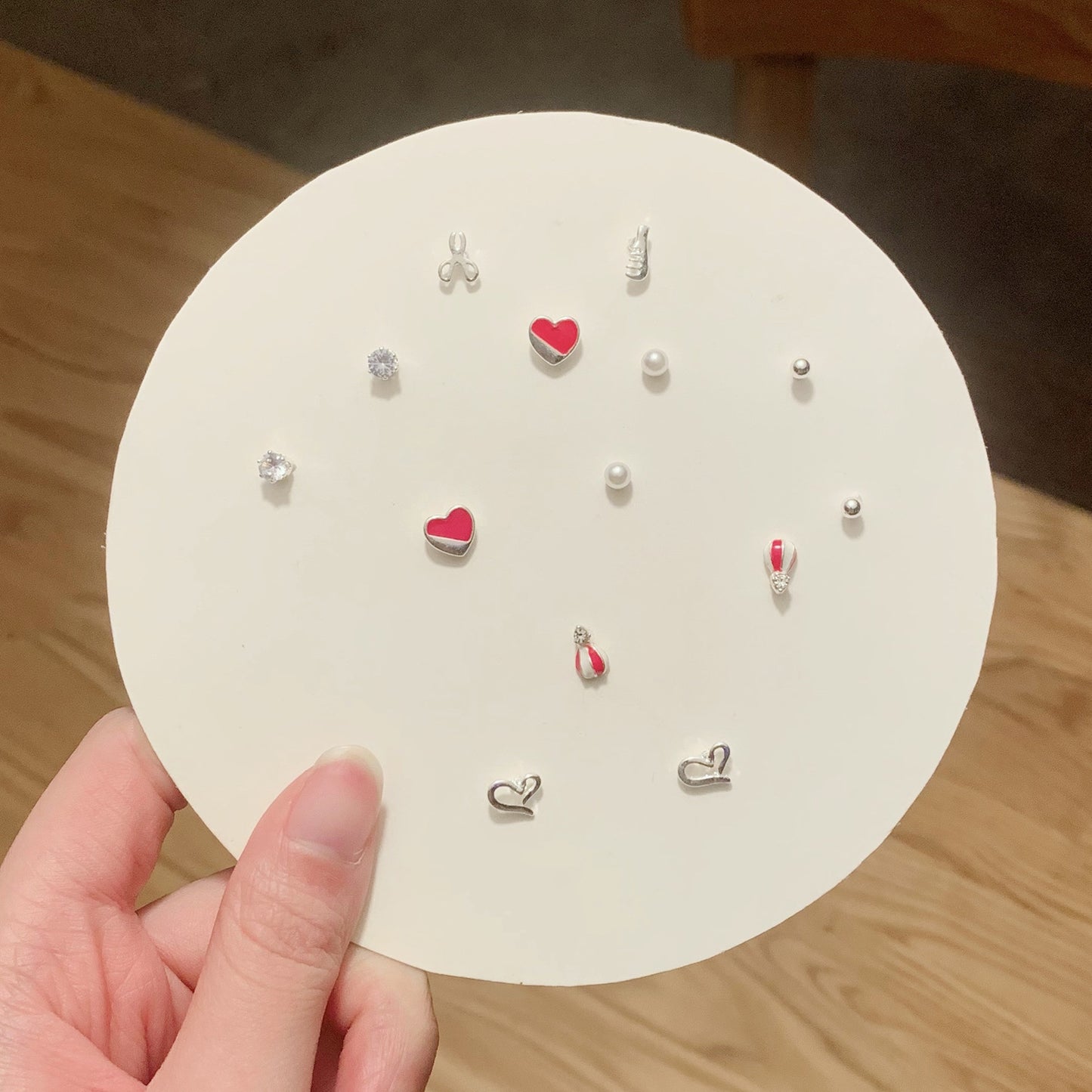 Pair Pack Sier Suit Cute Sweet Earrings