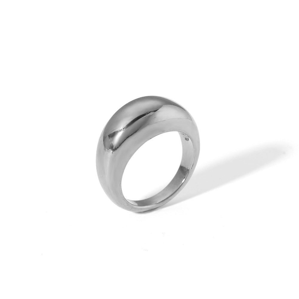 Water Drop Glossy Stainless Steel Gold-plated Rings