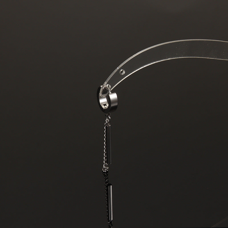 Men's Tassel Ear Clip Hip Hop For Stainless Steel Earrings