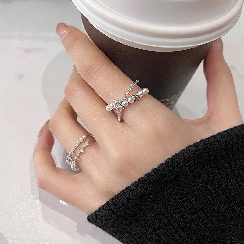 Circles Star Pearl Female Summer Fashion Rings