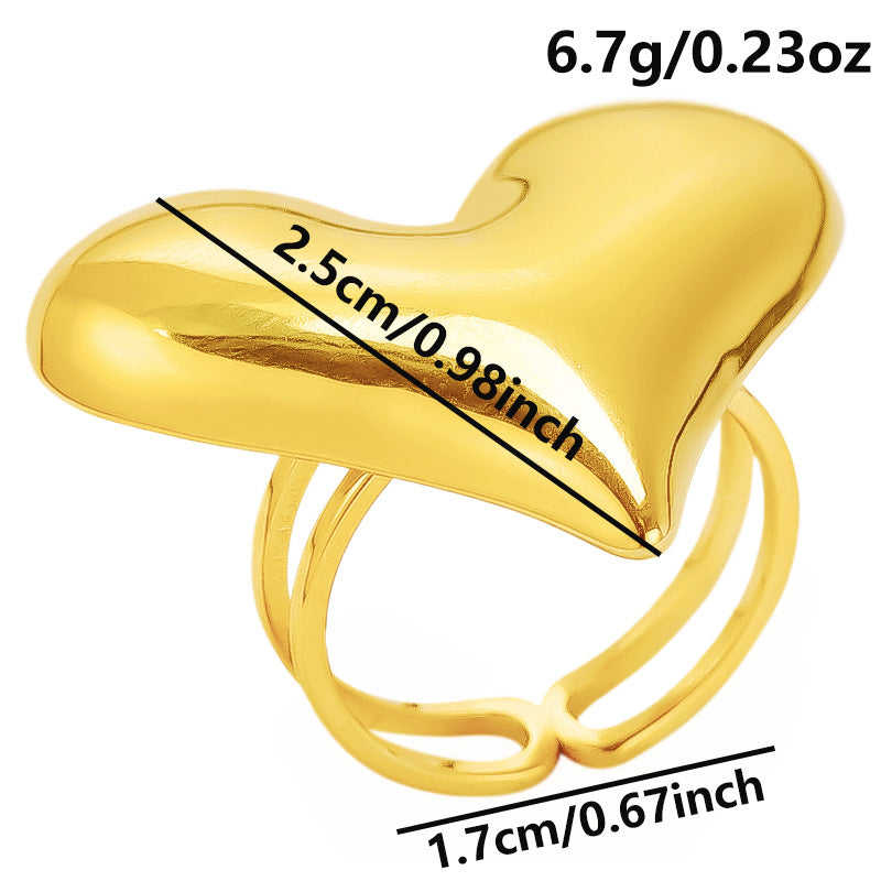 Stainless Steel Fashion Irregular Heart Vacuum Rings