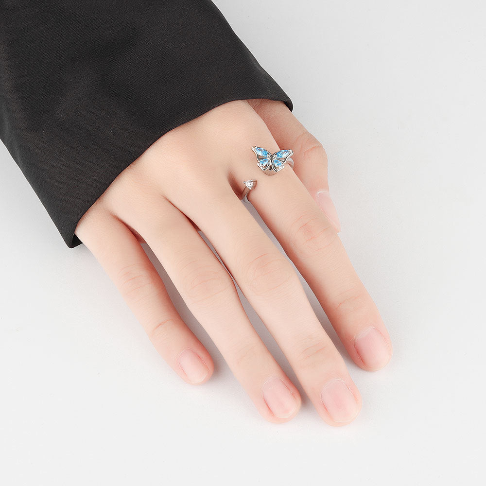 Butterfly Rotatable Female Accessories Personalized Opening Rings