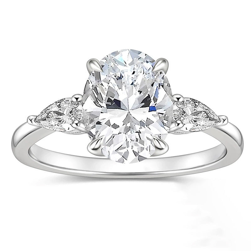 Women's Sier Inlaid Karat Denier Zircon Artificial Rings