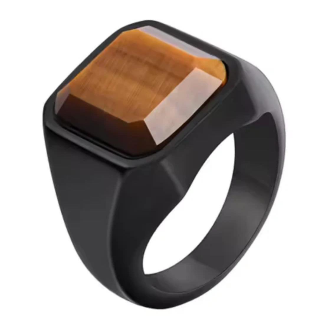 Men's Steel Gemstone Retro Trendy Personality Punk Rings