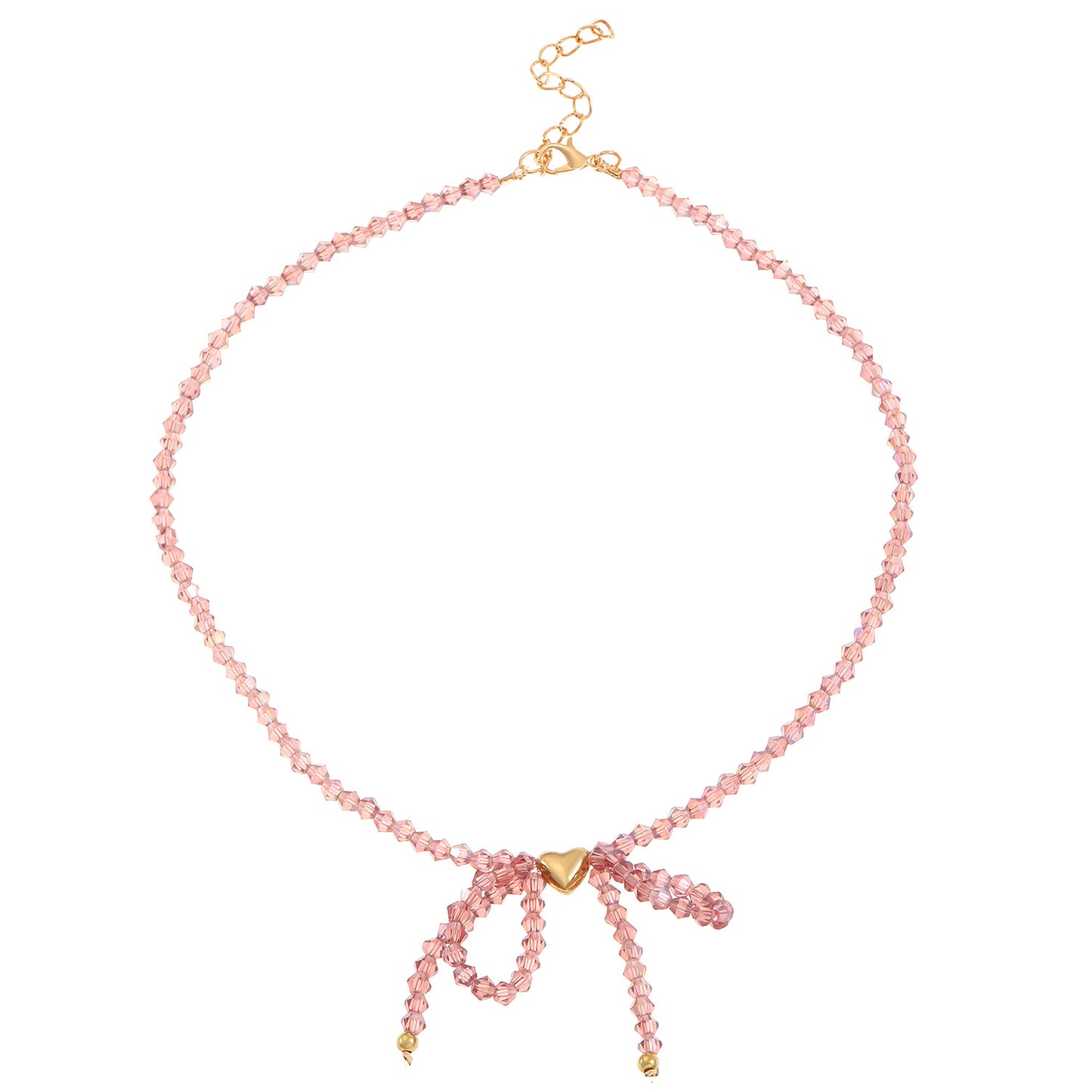 Women's Dopamine Crystal Bow Beaded For Graceful Personality Necklaces