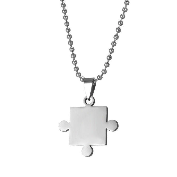 Women's & Men's Of Lovers Disco Hip Hop Puzzle Necklaces