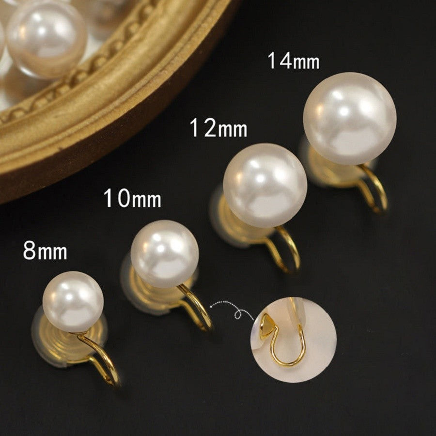 Women's Pearl Ear Clip Without Pierced High-grade Pseudo Retro Style Earrings
