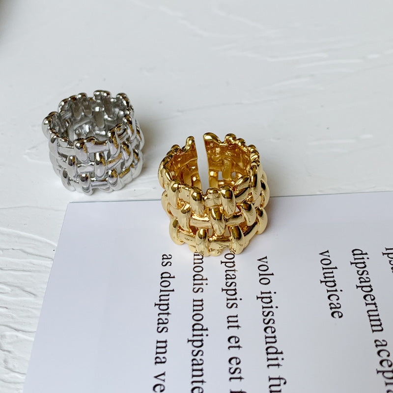 Women's & Men's Creative Design Mesh Woven Fashion Personality Rings
