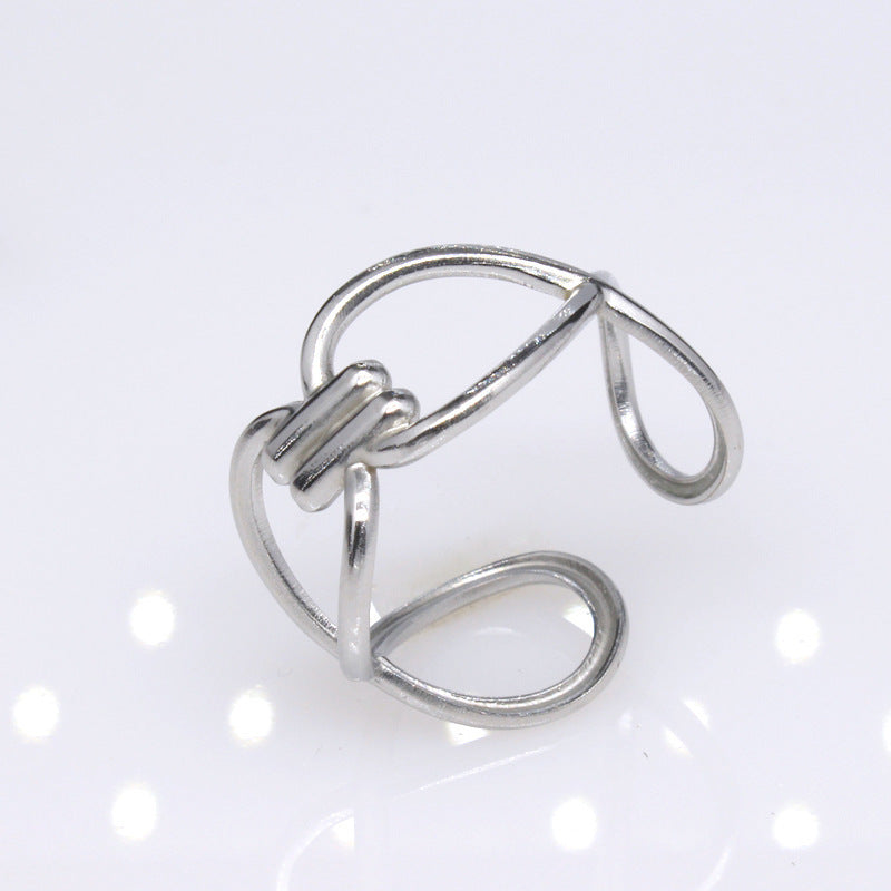 Women's & Men's Open Stainless Steel Type Adjustable Geometric Rings