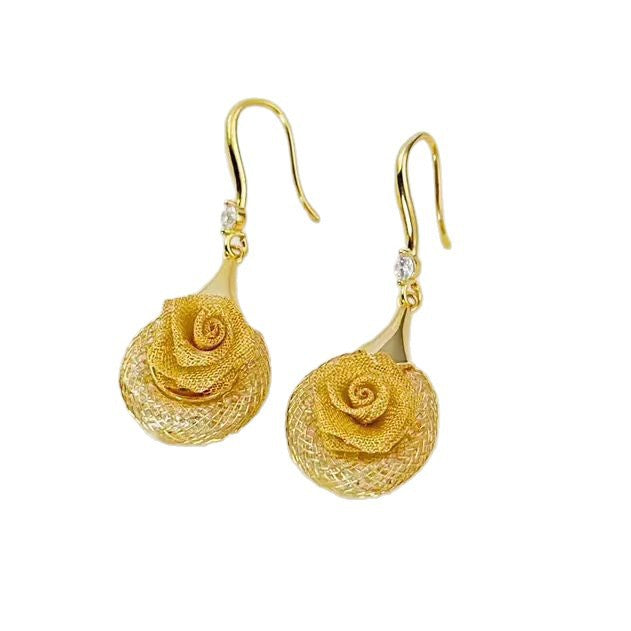 Flower Light Luxury High-grade Temperament Gold Ear Hook