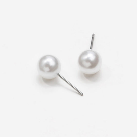 Ornament Temperament Steel Needle Simple White Earrings