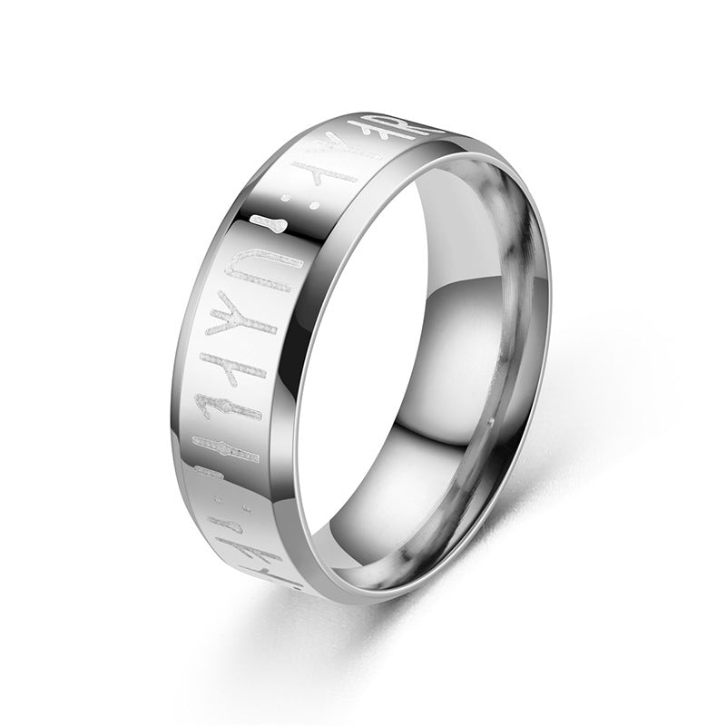 Men's Ornament Viking Letter Stainless Steel Rune Rings