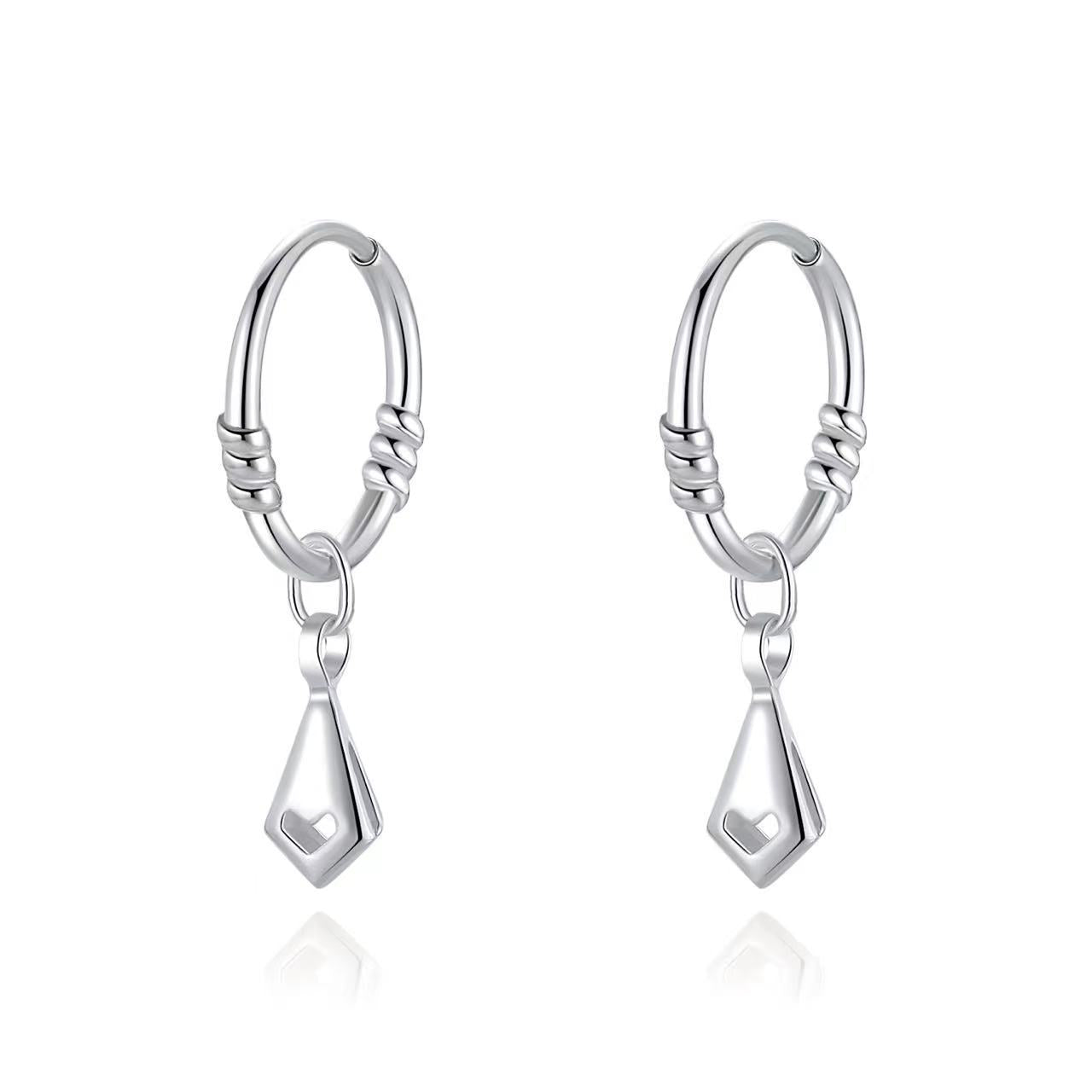 Sier Zircon Temperamental Minority Simple Pure Light Earrings