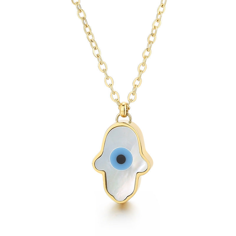 Women's Real Gold Ornament Devil's Eye Trend Necklaces